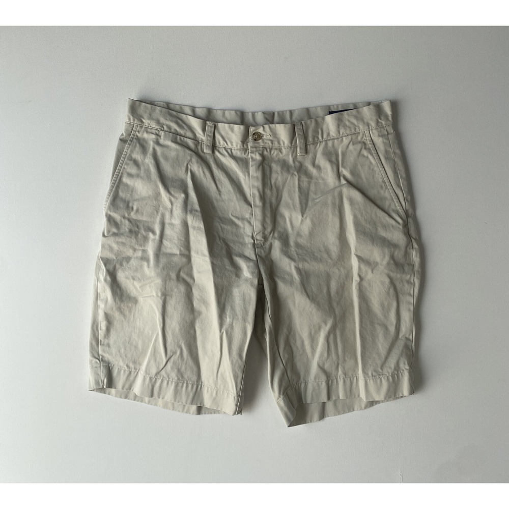 Polo Ralph Lauren Mens Shorts 34 Classic Fit 9 Chino Khaki Beige Cotton Flat